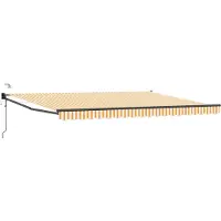 vidaXL Store électrique rétractable jaune et blanc 4 x 2 m