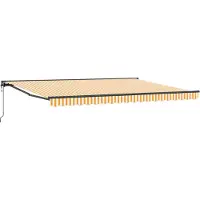 vidaXL Store électrique rétractable Jaune, Blanc, Anthracite 4 x 2 m