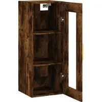 vidaXL Armoire murale chêne fumé 34,5x34x90 cm