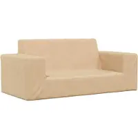 vidaXL Canapé pour enfants 2 places Crème Douce Peluche