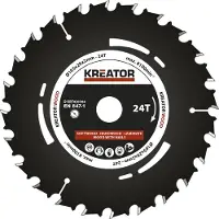 Kreator Lame de scie circulaire 165 x 20 x 2 mm 24 dents pour le bois, bagues de réduction incluses - Diamètre : 165mm