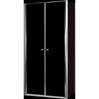 Luca Varess Kuresa coin-douche porte battante avec paroi latérale fixe 100 x 90 x 200 cm verre transparent et profil noir mat