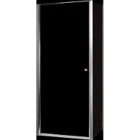 Luca Varess Kuresa coin-douche porte pivotante avec paroi latérale fixe 90 x 90 x 200 cm verre transparent et profil noir mat