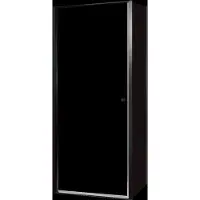 Luca Varess Kuresa coin-douche porte pivotante avec paroi latérale fixe 90 x 90 x 200 cm verre transparent et profil noir mat