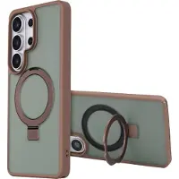 Accezz Coque Ring Stand avec MagSafe pour Samsung Galaxy S26 Ultra - Marron