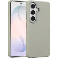 Accezz Coque arrière en cuir avec MagSafe Samsung Galaxy S26 - Light Grey