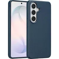 Accezz Coque arrière en cuir avec MagSafe Samsung Galaxy S26 - Nightfall Blue