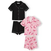 MINOTI Pyjama rose / rose / noir / blanc