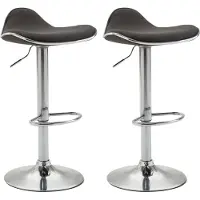 CLP , ensemble de 2 tabourets de bar Shanghai, revêtus de tissu, pivotants et réglables en hauteur | Couleur : gris foncé