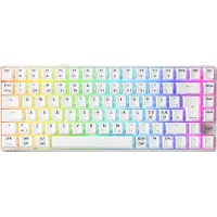 XTRFY K33 Compact Wireless, sans fil, USB + RF + Bluetooth, touches mécaniques à membrane, clavier QWERTY, rétroéclairage LED RGB, blanc