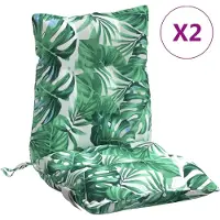 vidaXL Coussins de chaise basse 2 pcs. Tissu Oxford à motif de feuilles