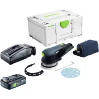 Festool Ponceuse excentrique sans fil ETSC 2 125-Basic 18 V 125 mm sans balais + 1 batterie 4,0 Ah + chargeur + Systainer