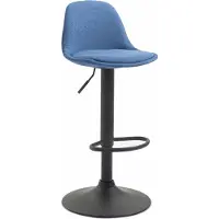 CLP Tabouret de bar Kiel tissu noir