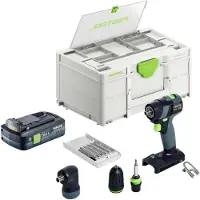 Festool TXS 18-Basic-Set Perceuse-visseuse sans fil 18 V 40 Nm Brushless + 1x batterie 4,0 Ah + chargeur rapide + Systainer