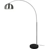 TRIO Grand luminaire en arc argent mat & pied noir