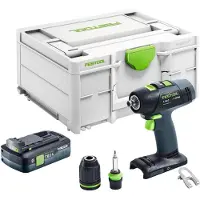 Festool Perceuse-visseuse sans fil T 18+3-Basic 18 V 50 Nm Brushless + 1 batterie 4,0 Ah + Systainer - sans chargeur