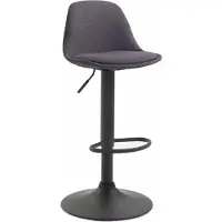 CLP Tabouret de bar Kiel tissu noir