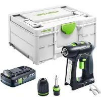 Festool Perceuse-visseuse sans fil C 18-Basic 18 V 45 Nm Brushless + 1 batterie 4,0 Ah + Systainer - sans chargeur