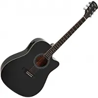 Gear4Music Dreadnought Cutaway Electro Acoustic Guitar Black