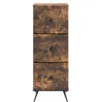 vidaXL Armoire à tiroirs Chêne fumé 33 x 34,5 x 90 cm