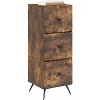 vidaXL Armoire à tiroirs Chêne fumé 33 x 34,5 x 90 cm