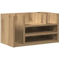vidaXL Organiseur de bureau noir aspect chêne 44,5 x 24 x 25 cm