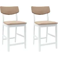 vidaXL Chaises de salle à manger 2 pièces Blanc 48 x 49 x 95 cm Bois massif de caoutchouc