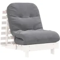 vidaXL Futon Canapé-lit avec matelas Blanc 70x206x11 Pin massif
