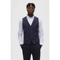 Selected Coupe Slim En Viscose Mélangée Gilet Homme Bleu 90