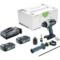 Festool Perceuse-visseuse à percussion sans fil TPC 18/4-Basic 18 V 75 Nm Brushless + 2 batteries 4,0 Ah + chargeur + Systainer