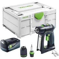 Festool C 18-Basic Perceuse-visseuse sans fil 18 V 45 Nm Brushless + 1x batterie 5,0 Ah + Systainer - sans chargeur