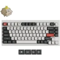 Keychron Clavier mécanique sans fil Q1 Ultra 8K 75 %, aluminium, 82 touches, 2,4 GHz/Bluetooth/filaire, programmable via ZMK, QWERTY US - Commutateurs POM - Banana