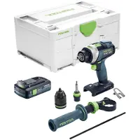 Festool Perceuse-visseuse à percussion sans fil TPC 18/4-Basic 18 V 75 Nm Brushless + 1 batterie 4,0 Ah + Systainer - sans chargeur
