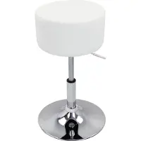 OEM Tabouret de bar ergonomique - Avec dossier - Réglable en hauteur - Blanc - Hauteur d'assise 52-67 cm - Tabouret de bar de cuisine