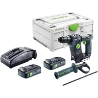 Festool BHC 18-Basic Marteau perforateur sans fil 18 V 1,8 J SDS Plus Brushless + 2x batterie 4,0 Ah + chargeur + Systainer