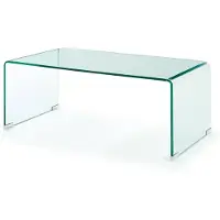 En.casa Table basse « Väsas » en verre, livrée entièrement montée, 90 x 45 x 35 cm, rectangulaire, en verre trempé transparent