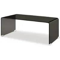 En.casa Table basse « Väsas » en verre, livrée entièrement montée, 90 x 45 x 35 cm, rectangulaire, en verre trempé, gris foncé