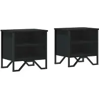 vidaXL Tables de chevet 2 pcs noir 40x30x40 cm bois d'ingénierie