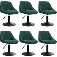vidaXL Chaise de salle à manger 6 pcs. Pivotant Vert foncé Velours