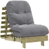 vidaXL Futon Canapé-lit avec matelas 60x206x11 Bois de pin imprégné