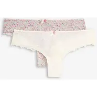 Bonprix Lot de 2 slips brésiliens en dentelle à imprimé floral