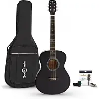 Gear4Music Guitare Acoustique Gaucher dÉtude et Pack dAccessoires par Black