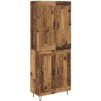 vidaXL Highboard vieux bois 69,5 x 34 x 180 cm Bois composite