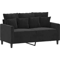 vidaXL Canapé à 2 places Noir 120 cm Velours