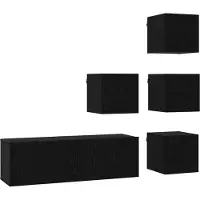 vidaXL Ensemble de meubles TV , 5 pièces, 100 x 30 x 30 cm, chêne noir
