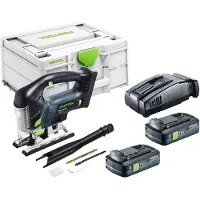 Festool Scie sauteuse pendulaire sans fil PSBC 420 EB-Basic 18 V 120 mm Brushless + 2 batteries 4,0 Ah + chargeur rapide + Systainer
