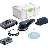 Festool Ponceuse excentrique sans fil ETSC 2 150-Basic 18 V 150 mm sans balais + 1 batterie 4,0 Ah + chargeur + Systainer