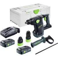 Festool KHC 18 EB-Basic Marteau combiné sans fil 18 V 2,6 J SDS-Plus Brushless + 2x batterie 4,0 Ah + chargeur + Systainer