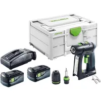Festool C 18-Basic Perceuse-visseuse sans fil 18 V 45 Nm Brushless + 2x batterie 5,0 Ah + chargeur + Systainer