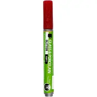 Creotime stylo à peinture verre & porcelaine pailletée bordeaux
